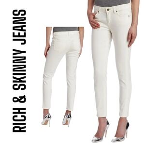 NWT Rich and skinny white jeans women's size 24